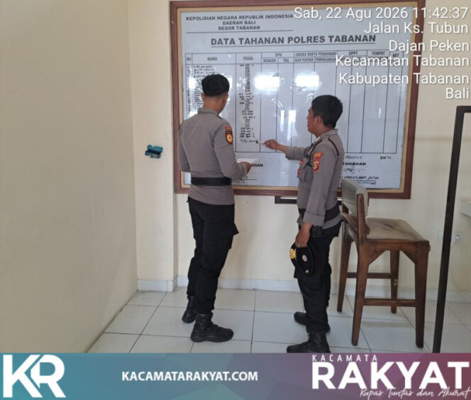 
					Pastikan Keamanan Rutan, Sat Samapta Polres Tabanan Cek Kondisi Tahanan dan Petugas Jaga