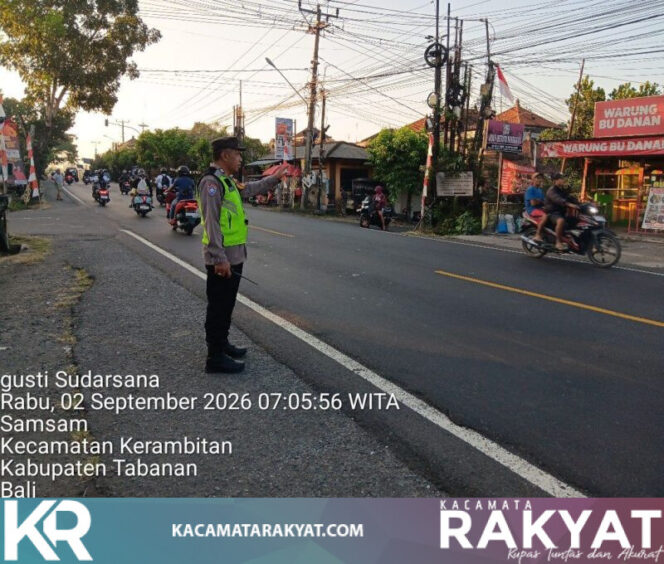 
					*Strong Poin Pagi Polsek Kerambitan, Jaga Kelancaran Arus Lalu-Lintas dan Keselamatan Pengguna Jalan