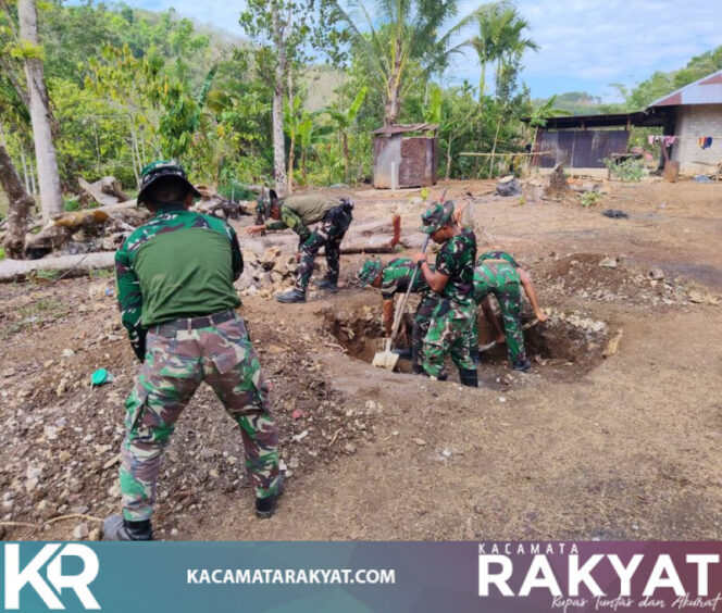 
					Anggotq Satgas TMMD Terus Menggenjot Pembuatan MCK